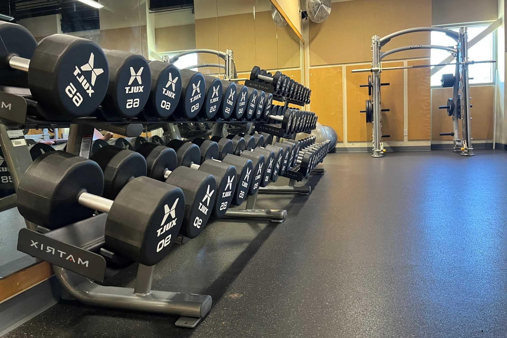 Rec Center Dumbbells and Smith Machine